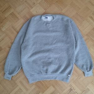 Vintage Russell Athletic Blank Gray Crewneck Sweatshirt Made In USA Size Large
